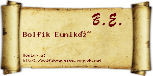 Bolfik Euniké névjegykártya